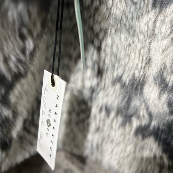 Anthropologie Faux Fur Fleece Jacket double sided gray suede charcoal and gray - Picture 10 of 14